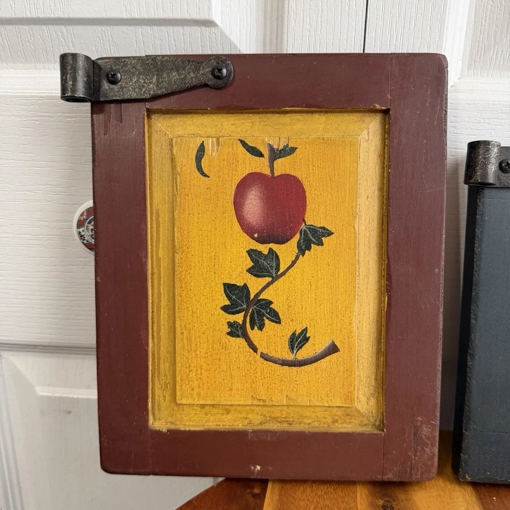 Blue Sky 1999 Set Of 2 Apple Wall Decor Vintage Granny Cottage Farmhouse